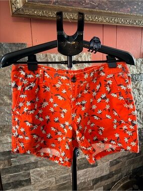 a.n.a Orange Floral Jean Shorts